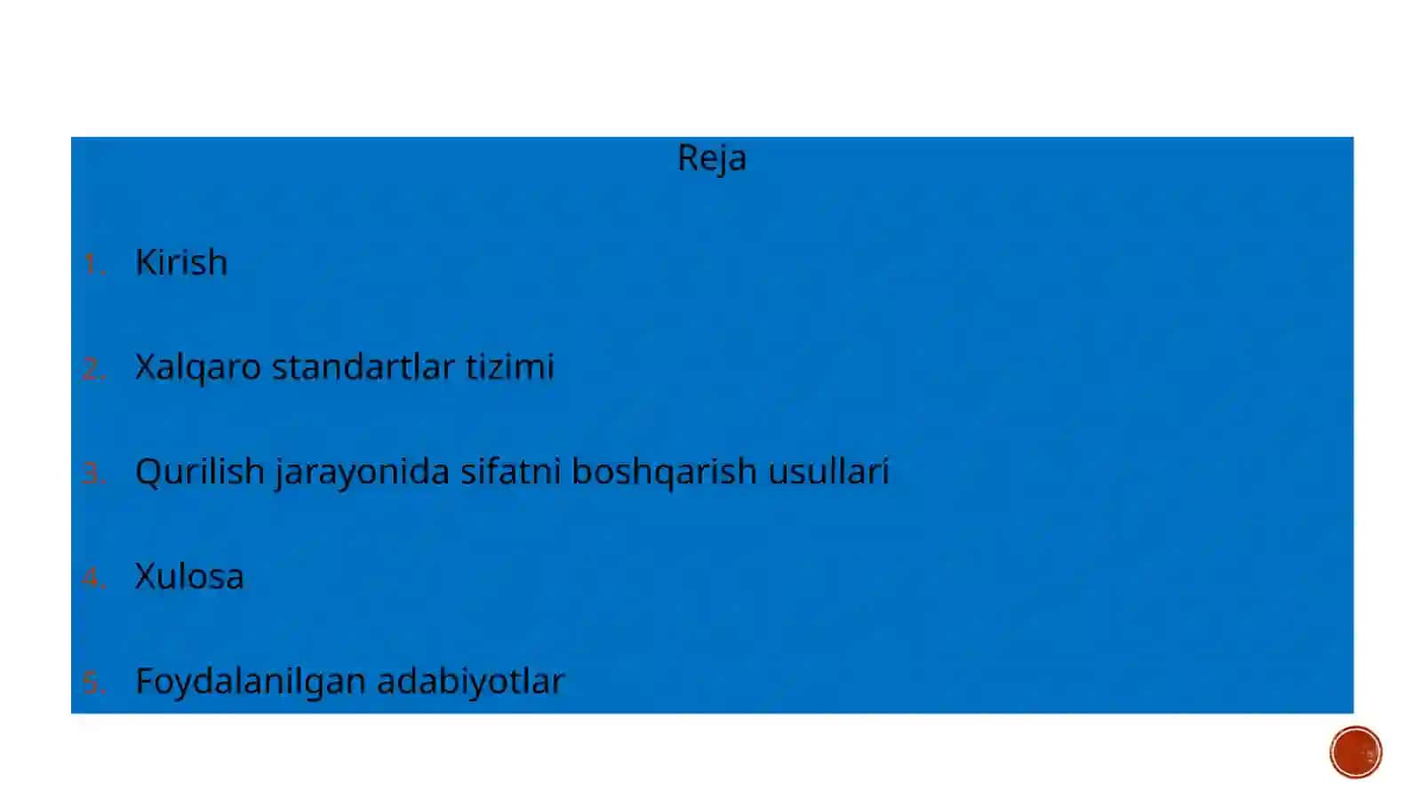 Qurilish sifatini boshqarish bo'yicha axalqarostandartlar 2
