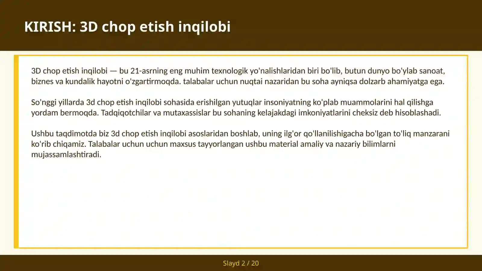 3D CHOP ETISH INQILOBI 2