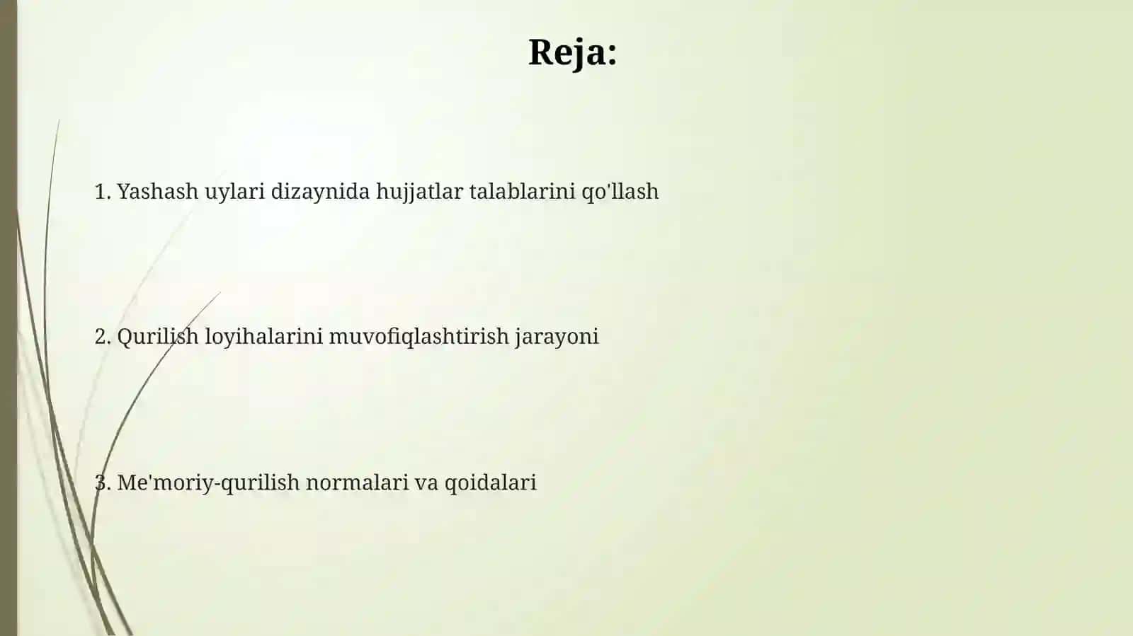 Binoning arxitekturaviy loyihalash 2