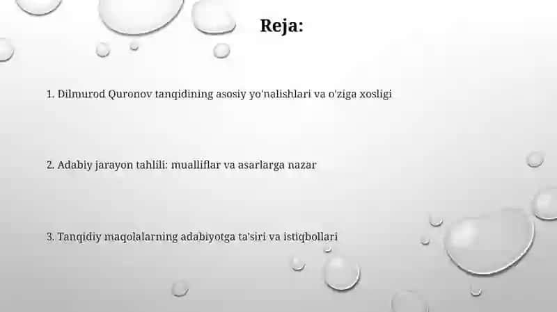 Dilmurod Quronovning ho'zirgi adabiy jarayon haqida tanqidiy maqolalari 2