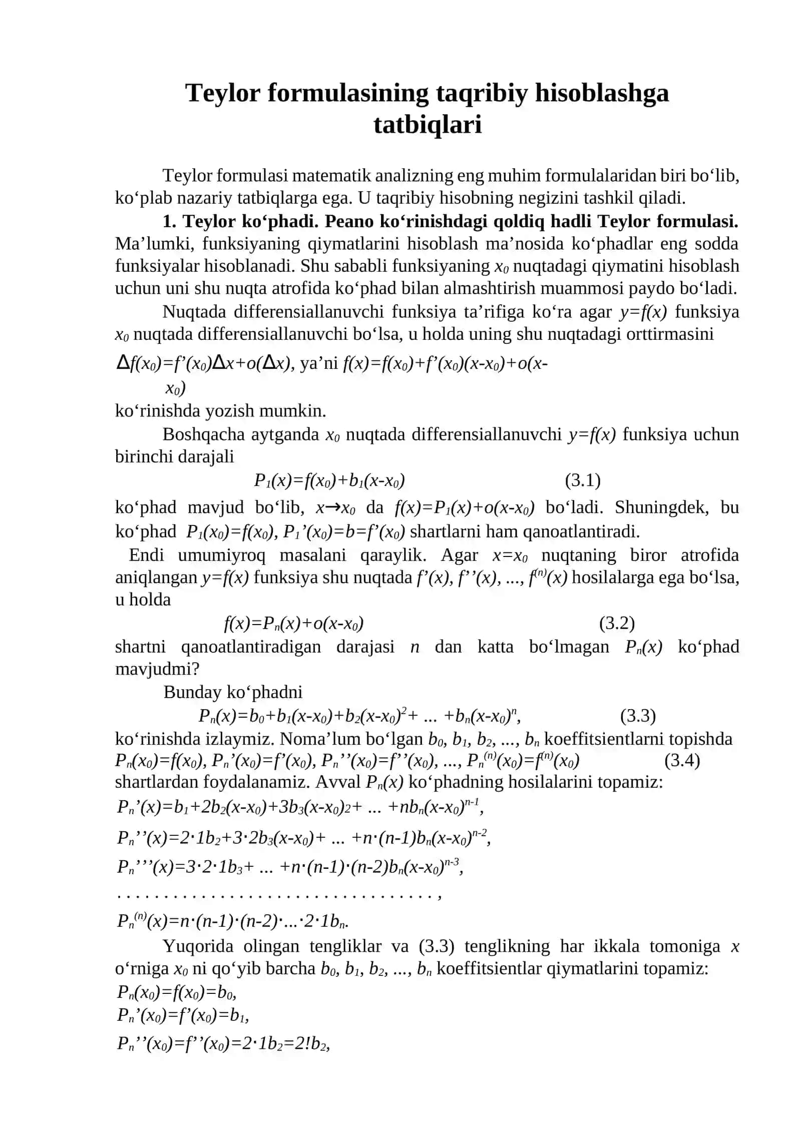 Matematik Analiz 2