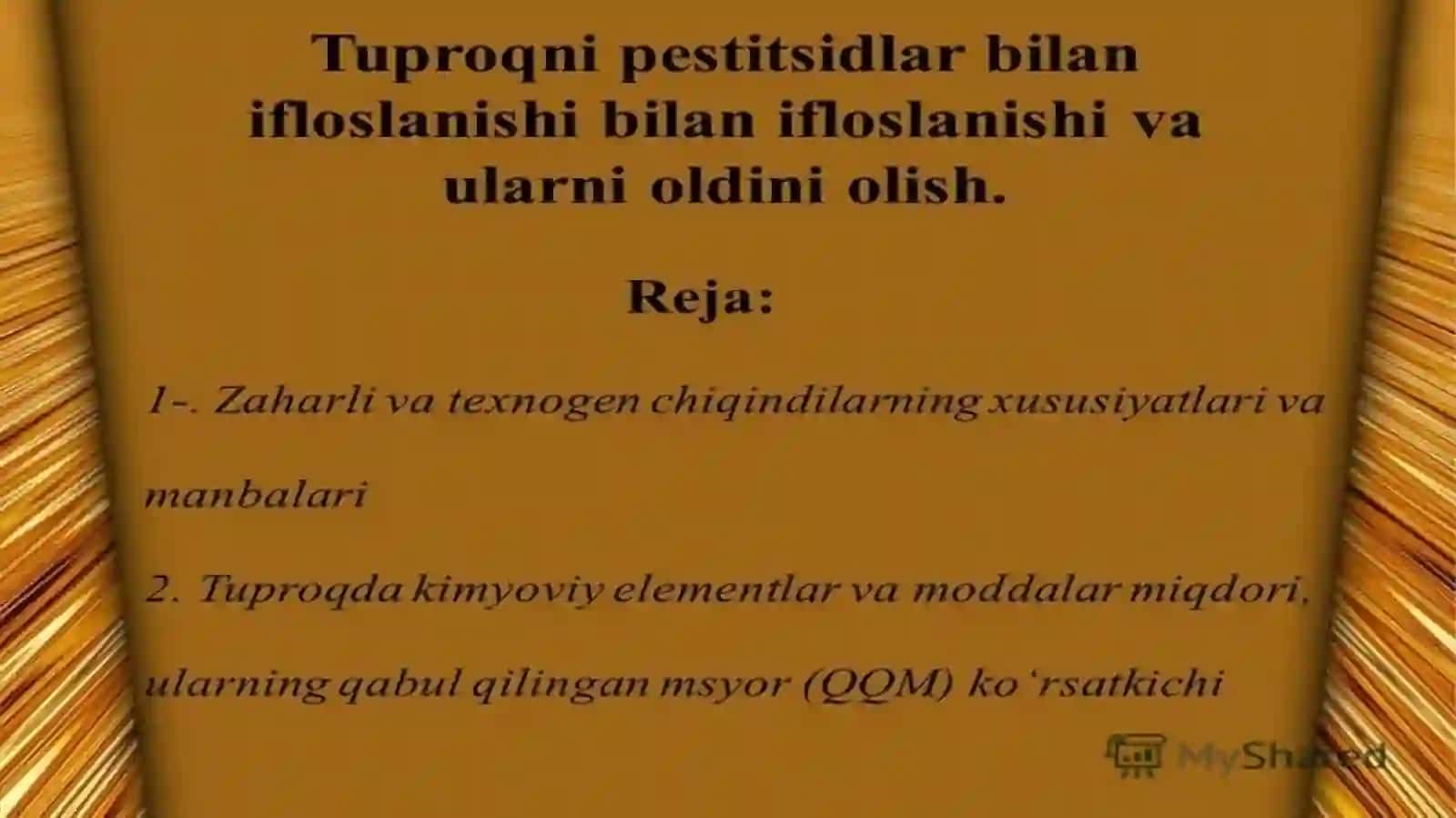 AGRONOMIYA YO`NALISHI MUSTAQIL ISHI 2