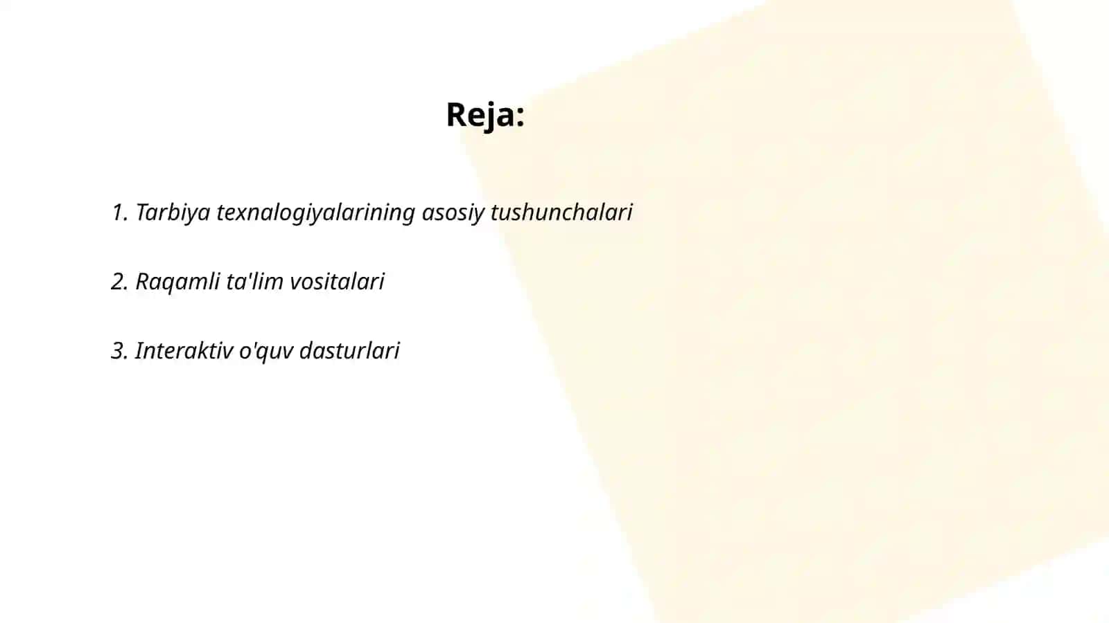 Tarbiya texnalogiyalari 2