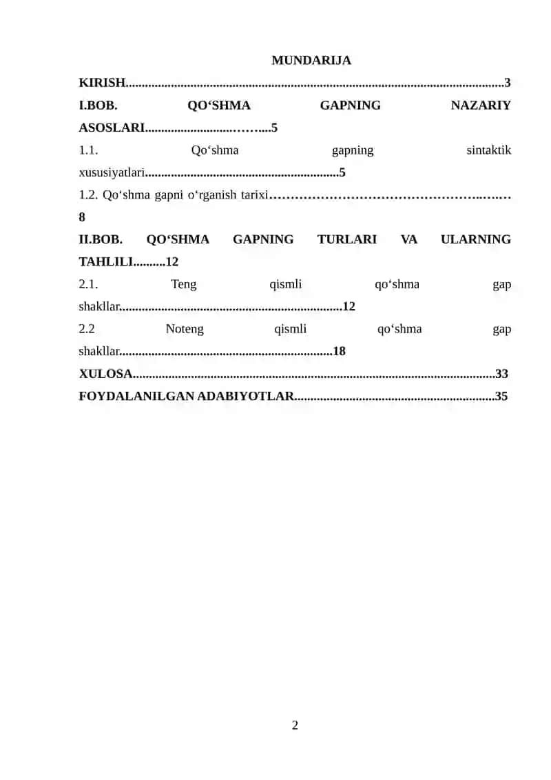 QO‘SHMA GAPNING TURLARI KURS ISHI 2