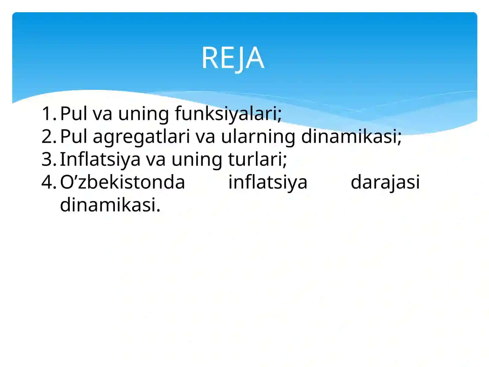 PUL VA INFLATSIYA 2