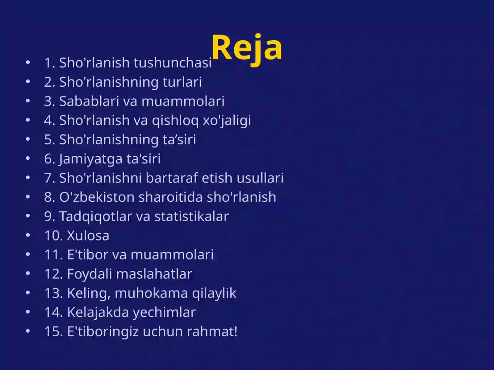 Sho'rlanish Tushunchasi 2