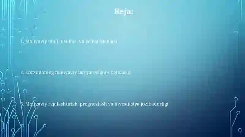 Korxona moliyaviy holati tahlili 2