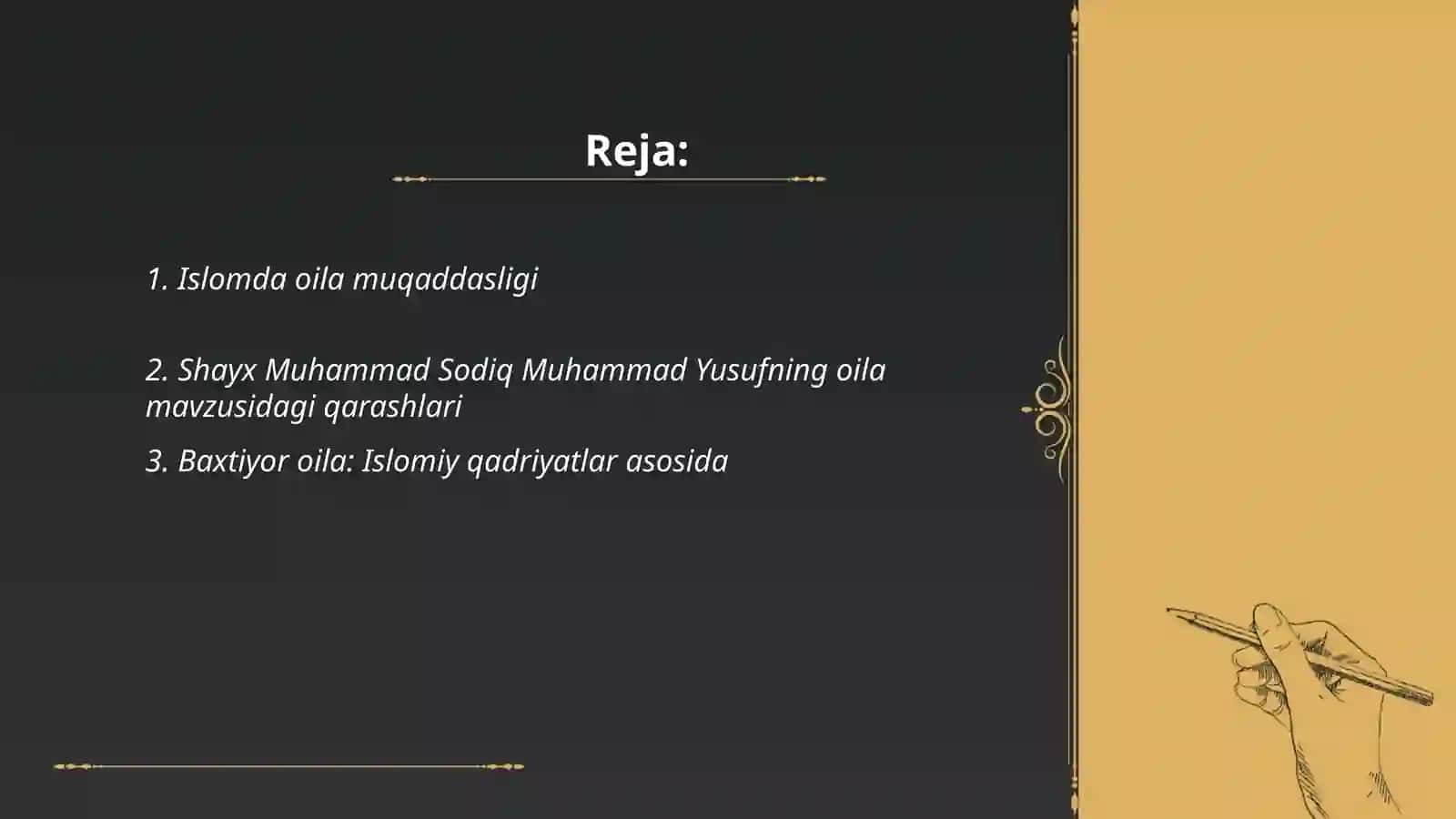 Shayx Muhammad Sodiq Muhammad Yusuf Baxtiyor oila asarida islom qadriyatlarining talqini 2
