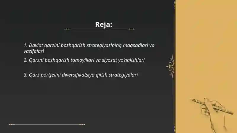 Davlat qarzini boshqarish strategiyasi 2