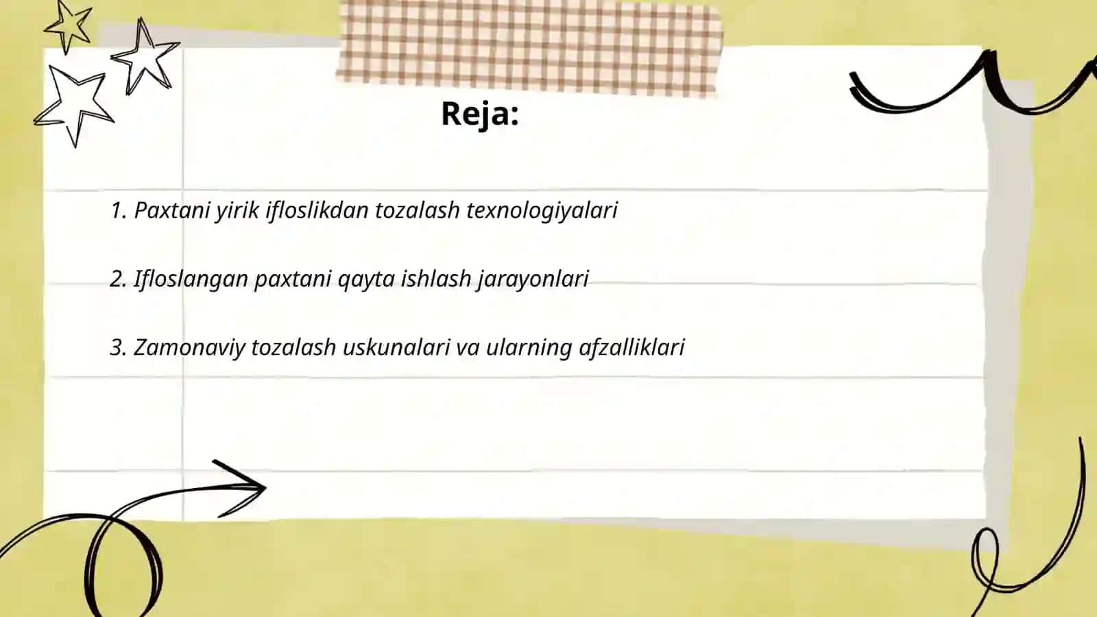 Paxtani yirik ifloslikdan tozalash 2