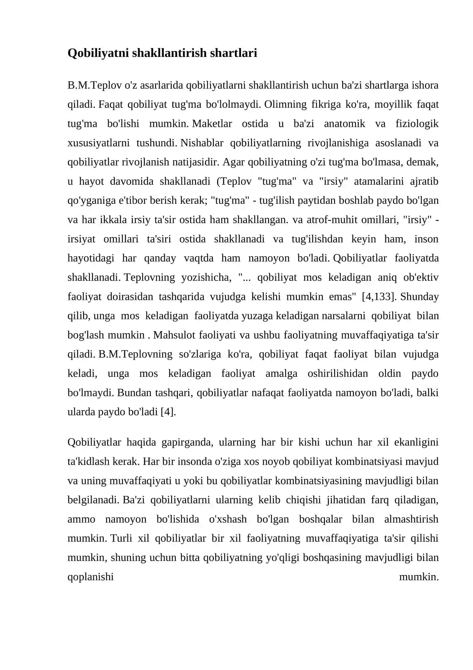 Qobilyat va uning rivojlanishi 2