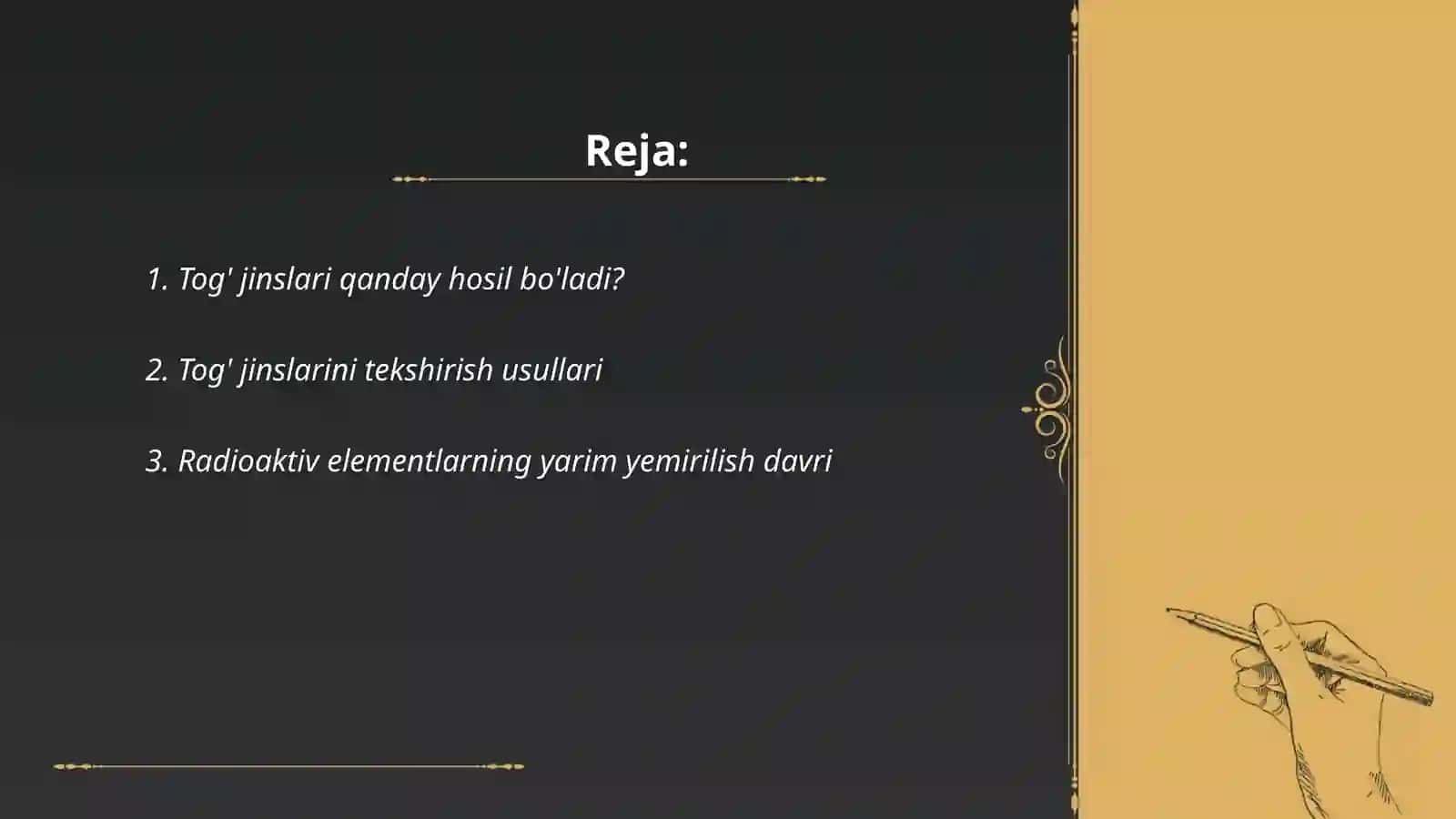 Tog' jinslari yoshini aniqlash 2