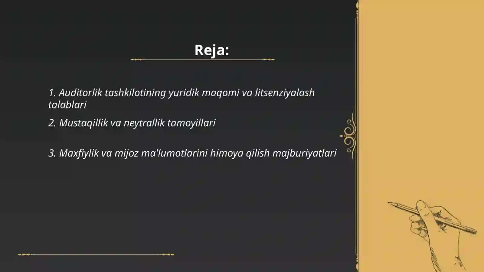 Auditorlik tashkilotlarining huquqlari va majburiyatlari javobgarliklari 2