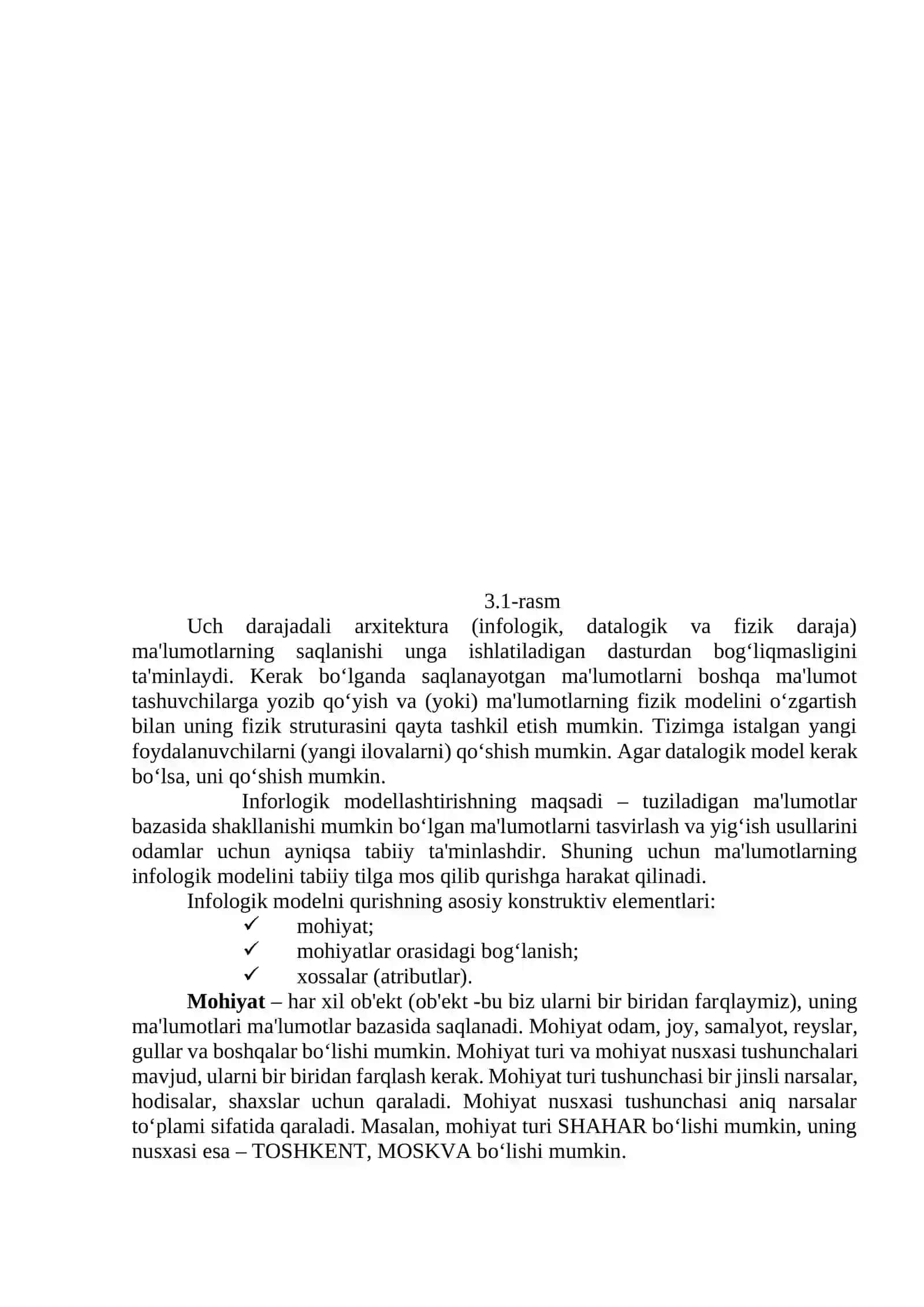 Berilganlar bazasi arxitekturasi 2
