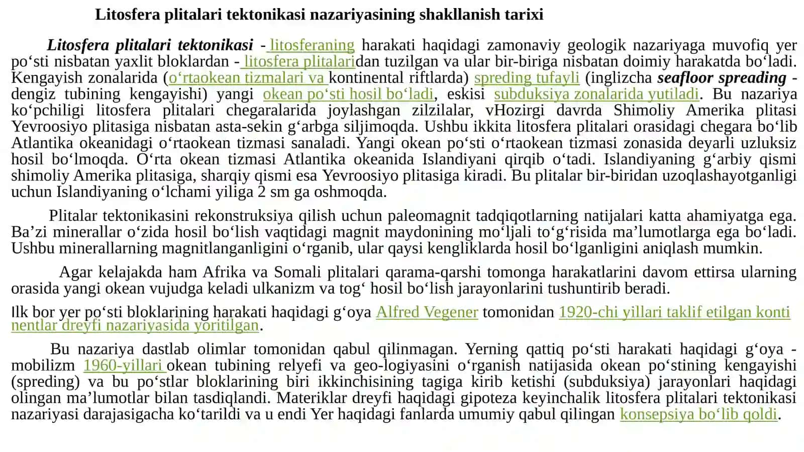 Litosfera plitalari tektonikasi 2