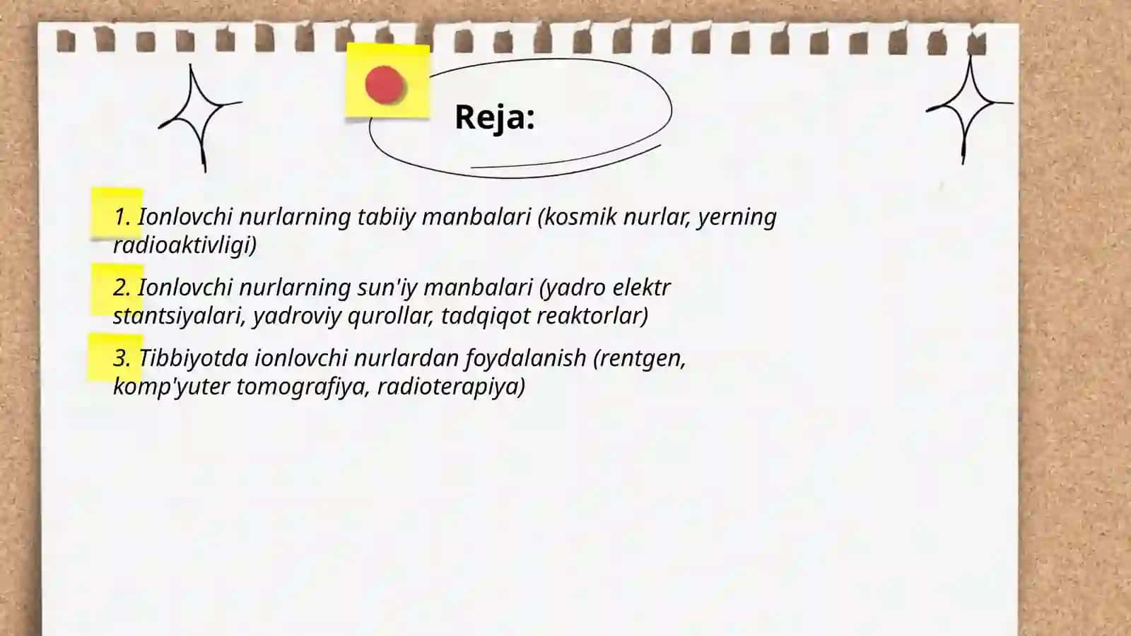 İonlovchi nurlarning manbalari va radiatsiyaning oqibatlari 2