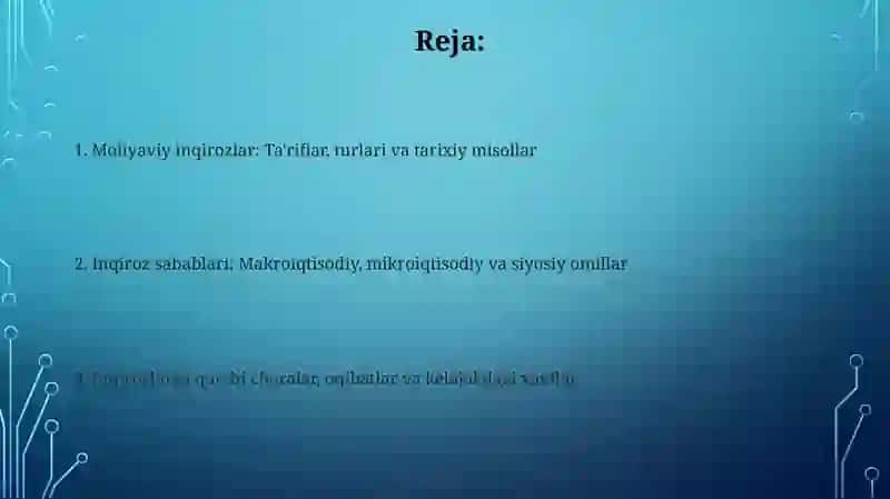 Moliyaviy inqirozlar va ularning sabablari 2