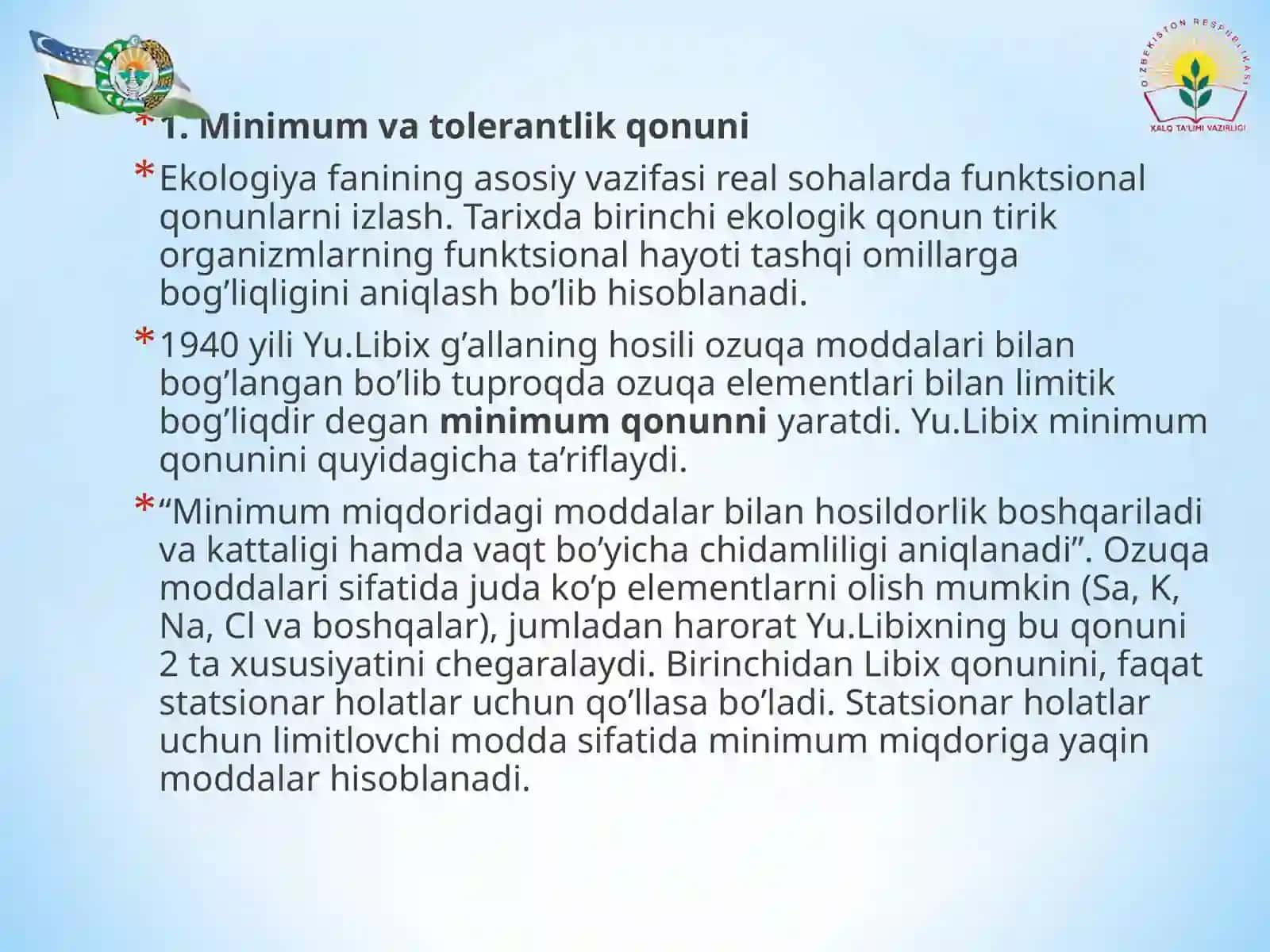 EKOLOGIK QONUNLAR VA ULARNING XUSUSIYATLARI 2