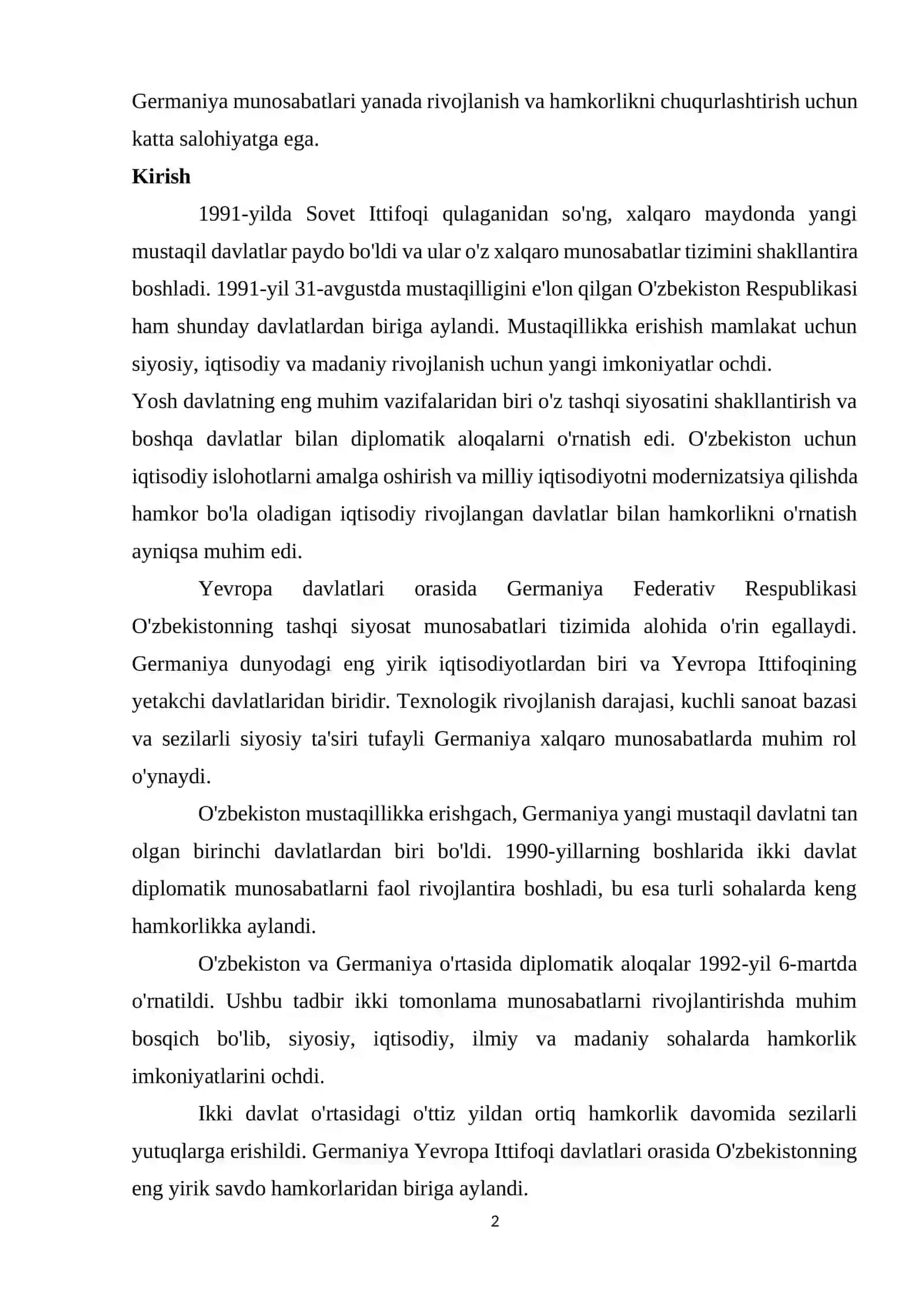 O'ZBEKISTON VA GERMANIYA O'RTASIDAGI HAMKORLIK TARIXI (1991–2025) 2