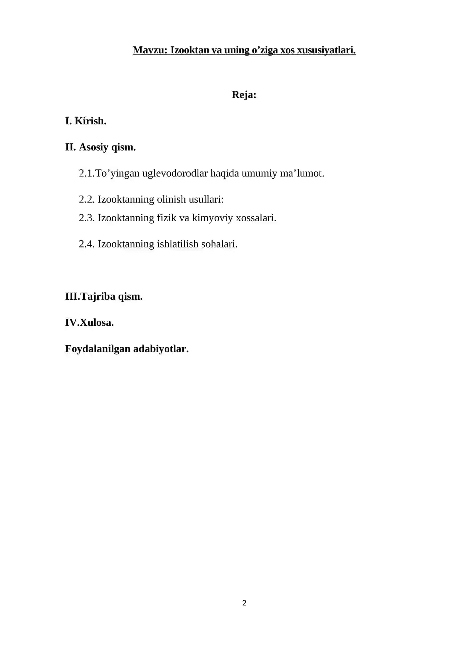 Izooktan va uning o’ziga xos xususiyatlari 2