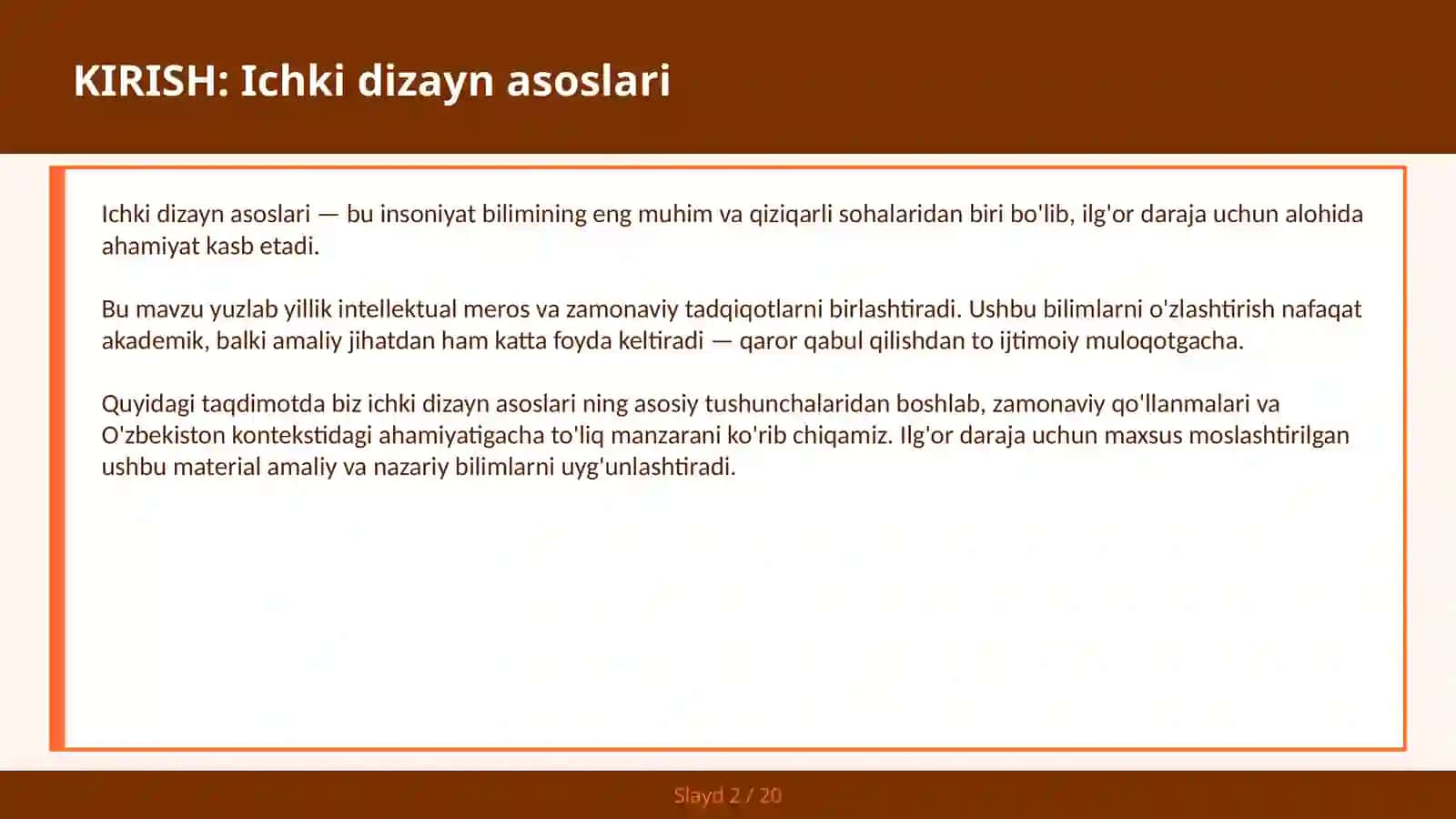 Ichki dizayn asoslari 2