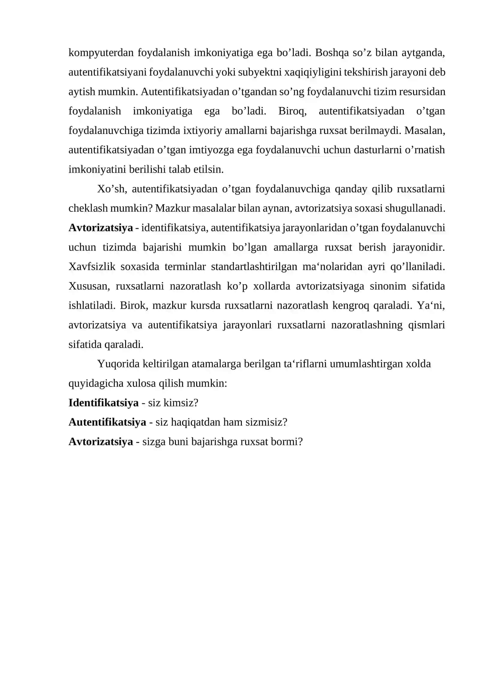 Identifikatsiya, autentifikatsiya, avtorizatsiya 2