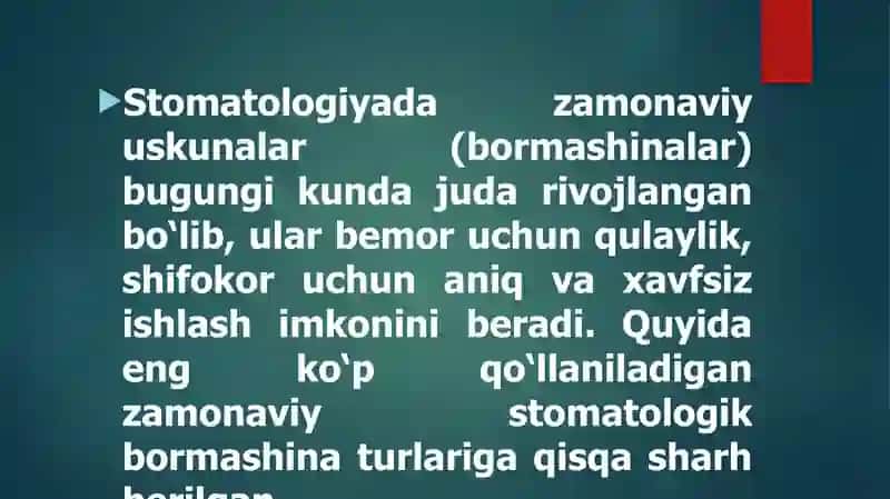 Zamonaviy Stomatologik Uskunalar 2