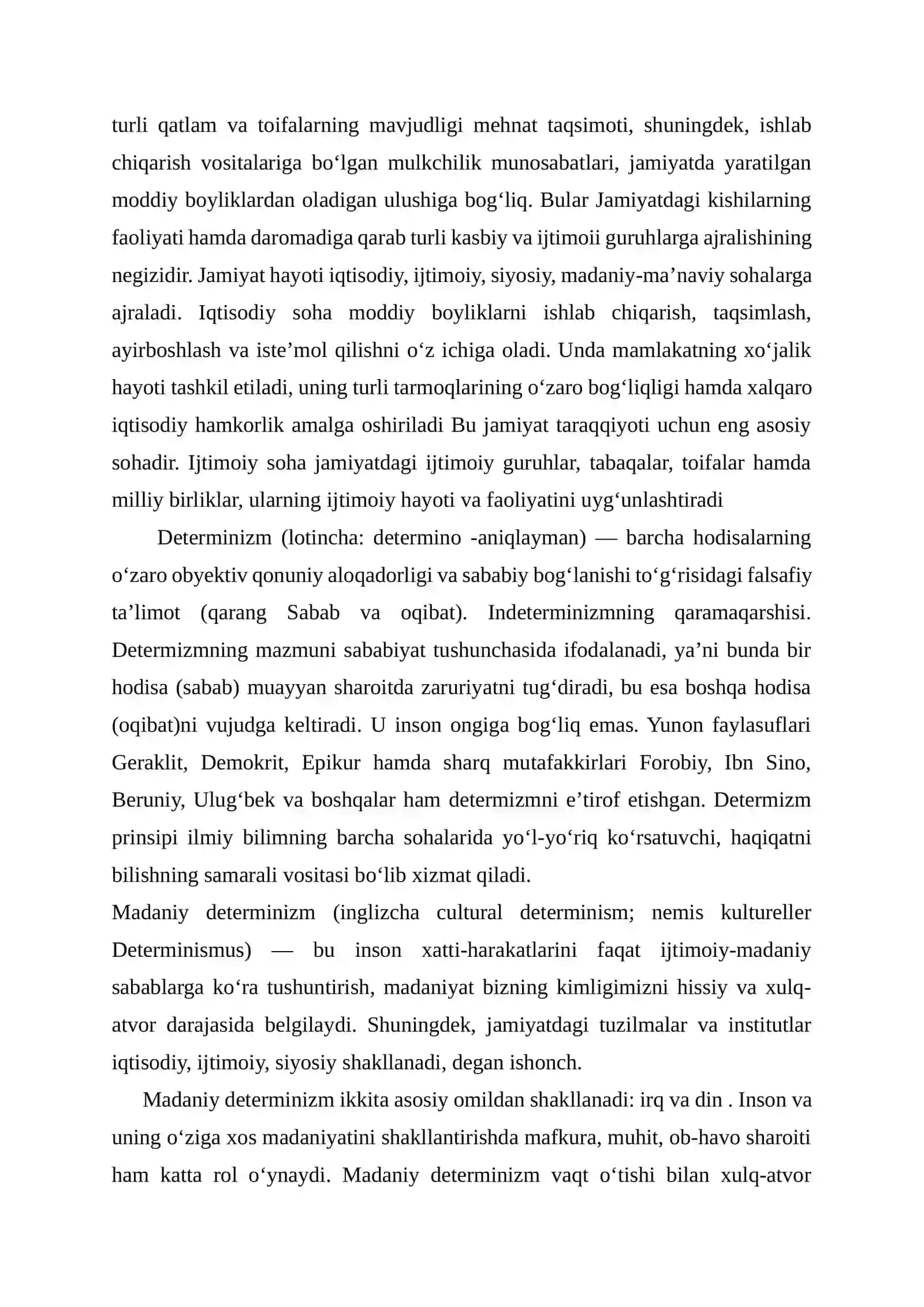 Determinizmning jamiyat taraqiyotidagi o’rni 2