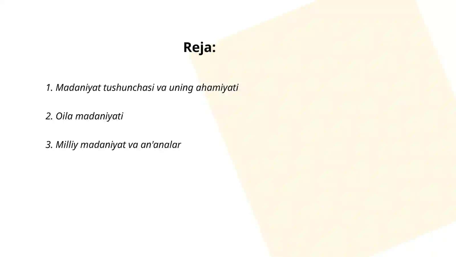 Madaniyat va xulq -atvir me’yorlari 2