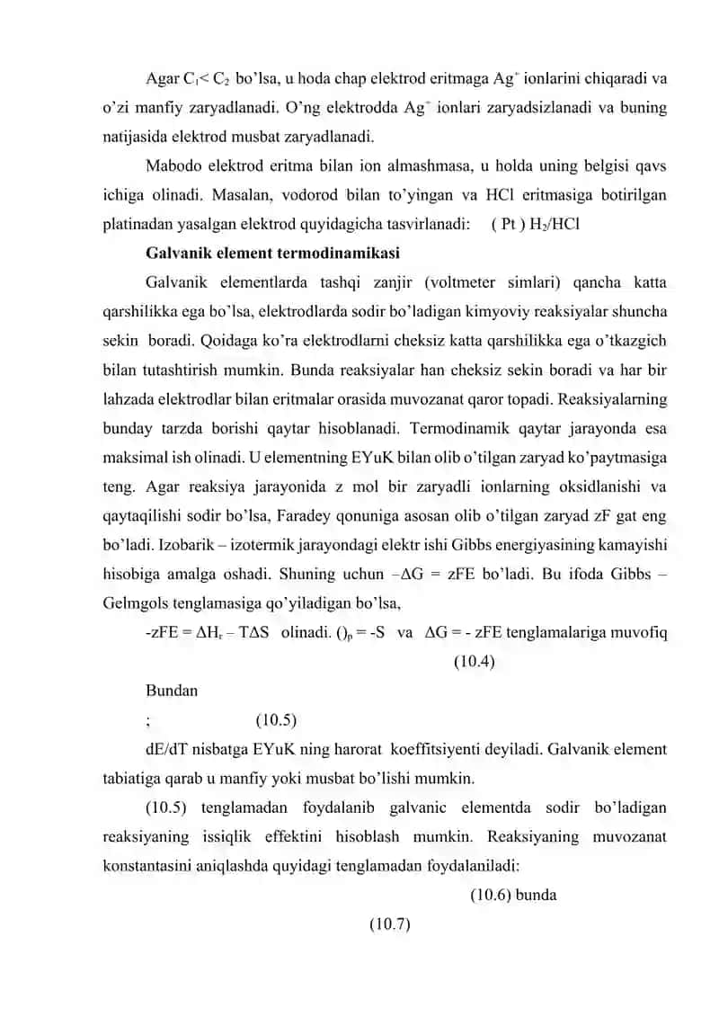 Elektrokimyoviy jarayonlar kinetikasi referat 2