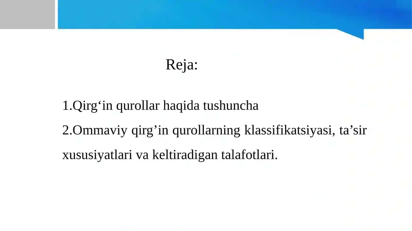 Qirg'in qurollari mustaqil ish 2