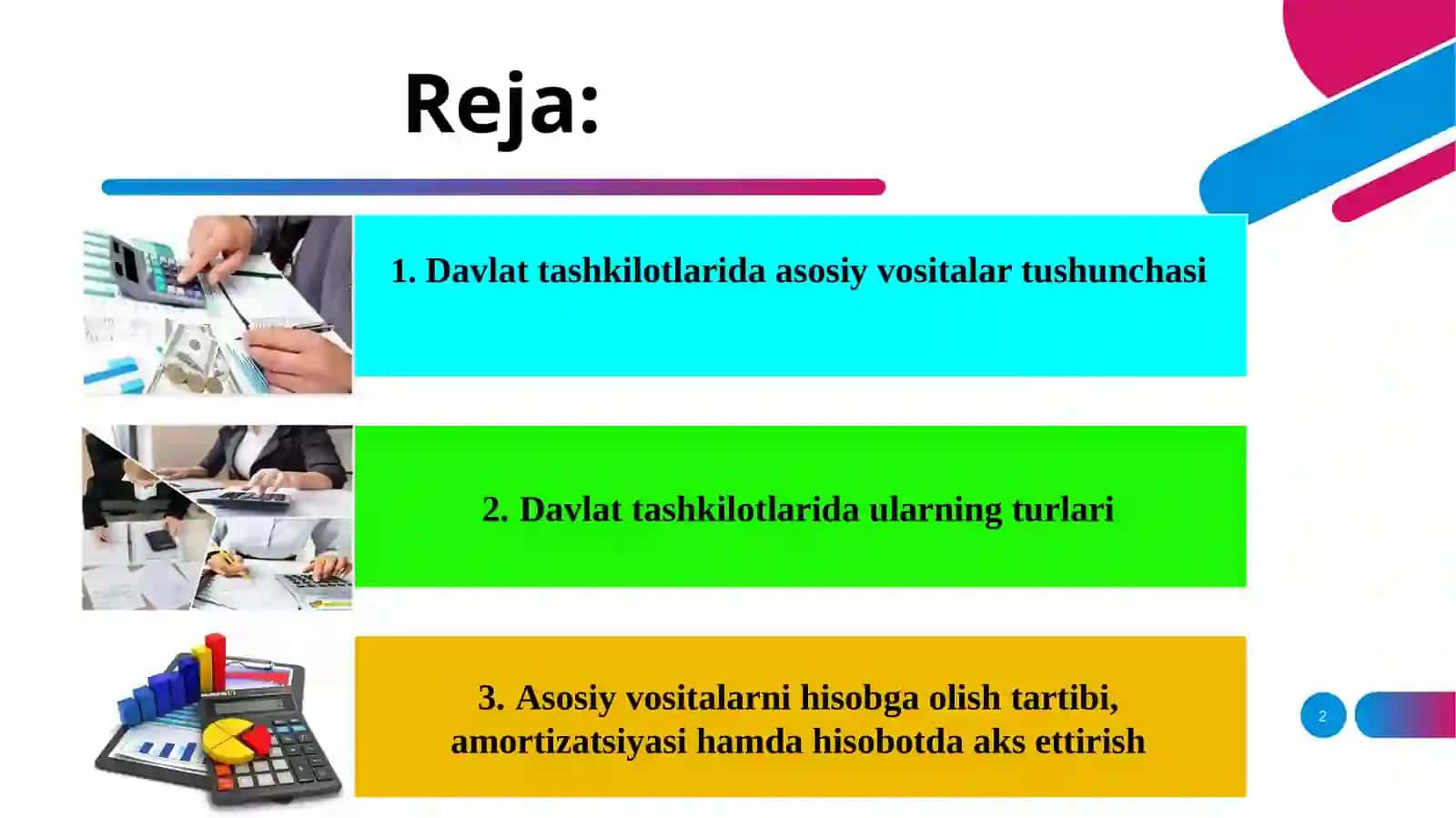 Davlat Tashkilotlarida Asosiy Vositalar Aktivlar Hisobi 2