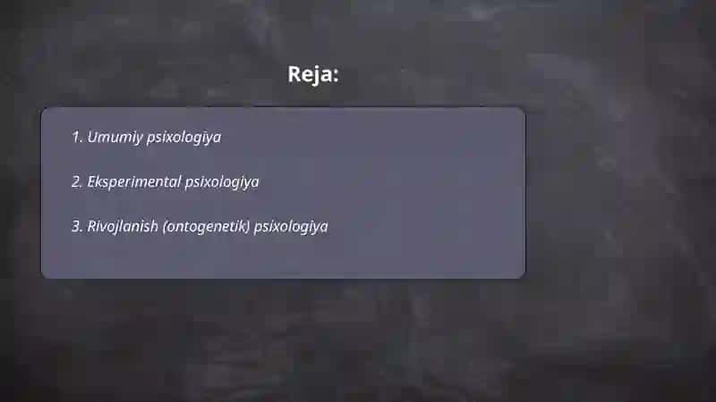 Psixologiya tarmoqlari 2