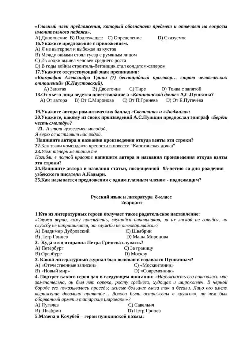 Русский язык и литература 8 класс 2