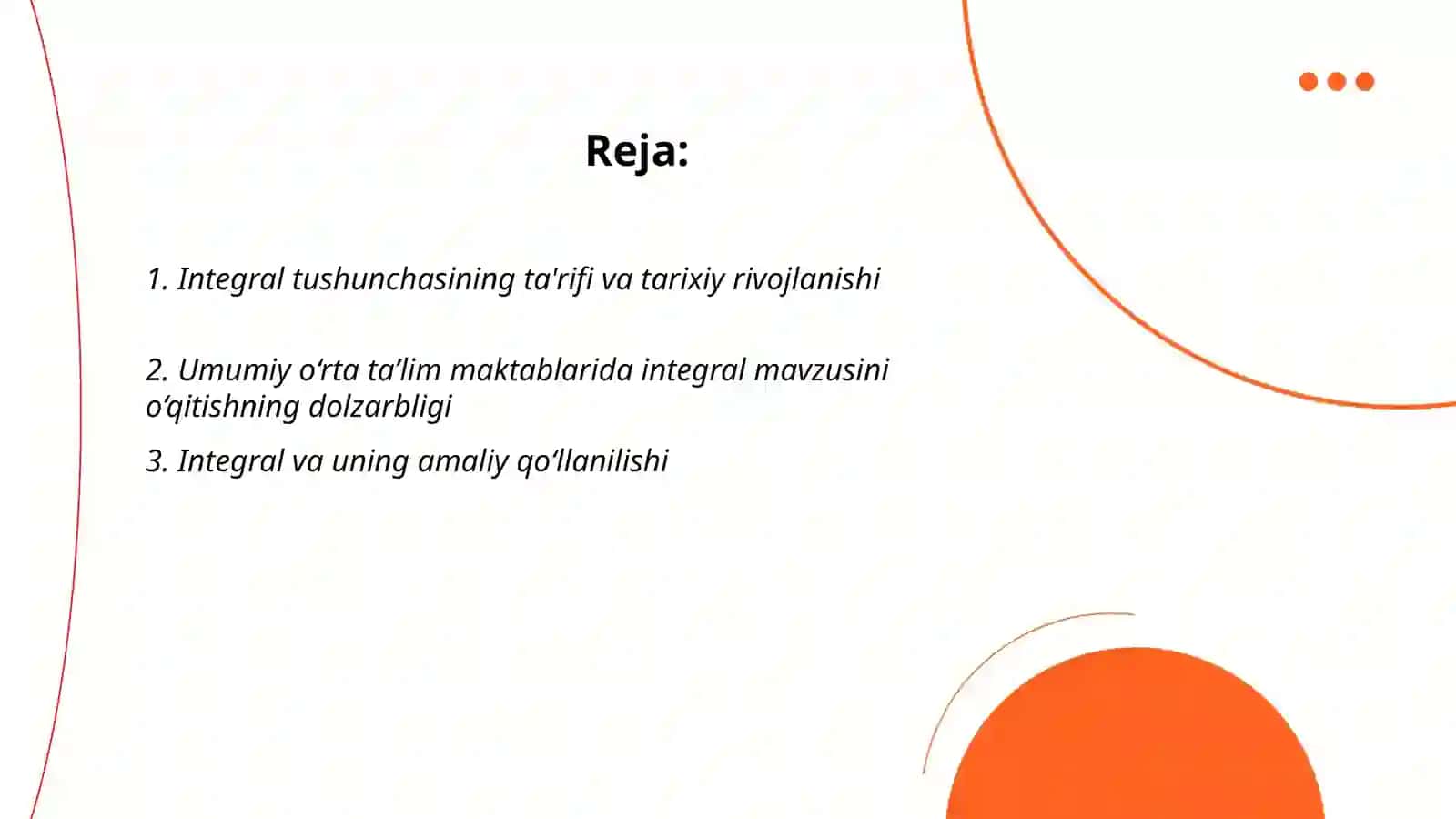 Integral mavzusini oʻqitish metodikasi 2