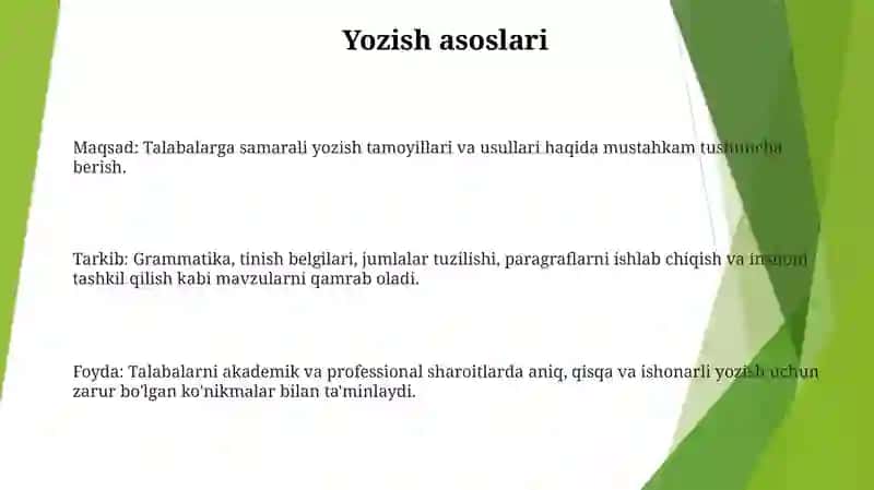 Yozish KoʻNikmasi 2