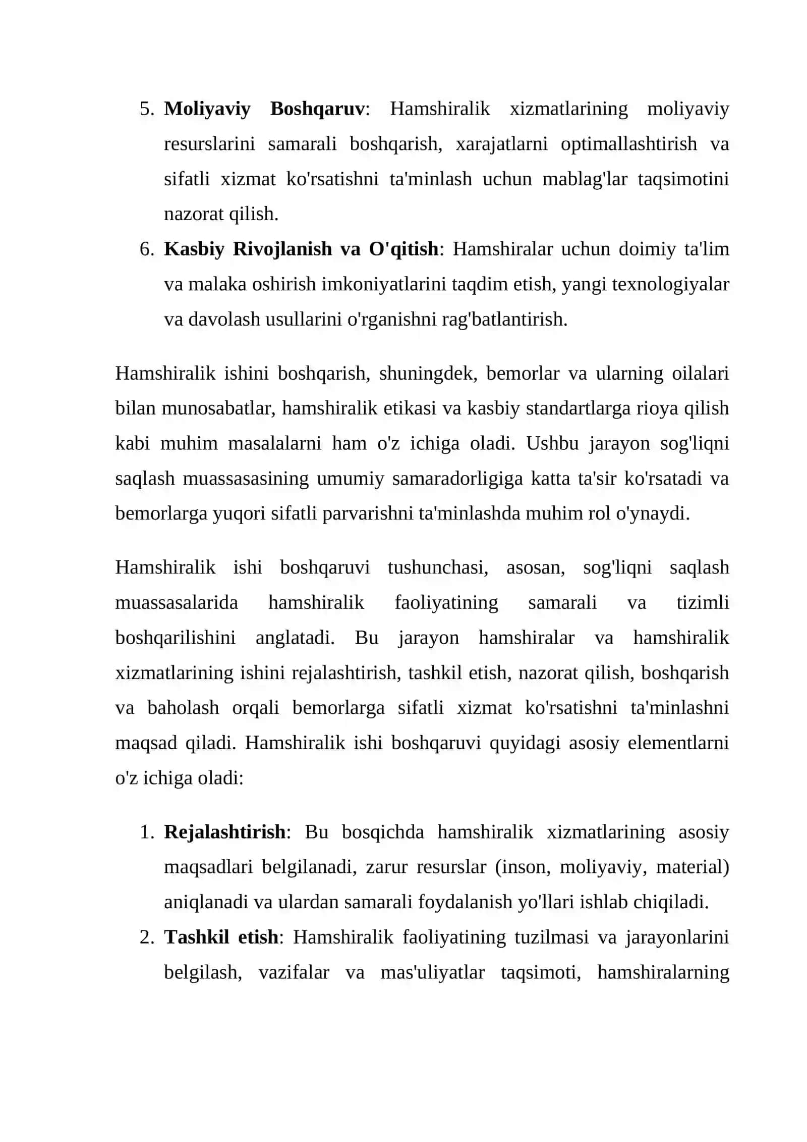Hamshirlik ishini boshqarish 2