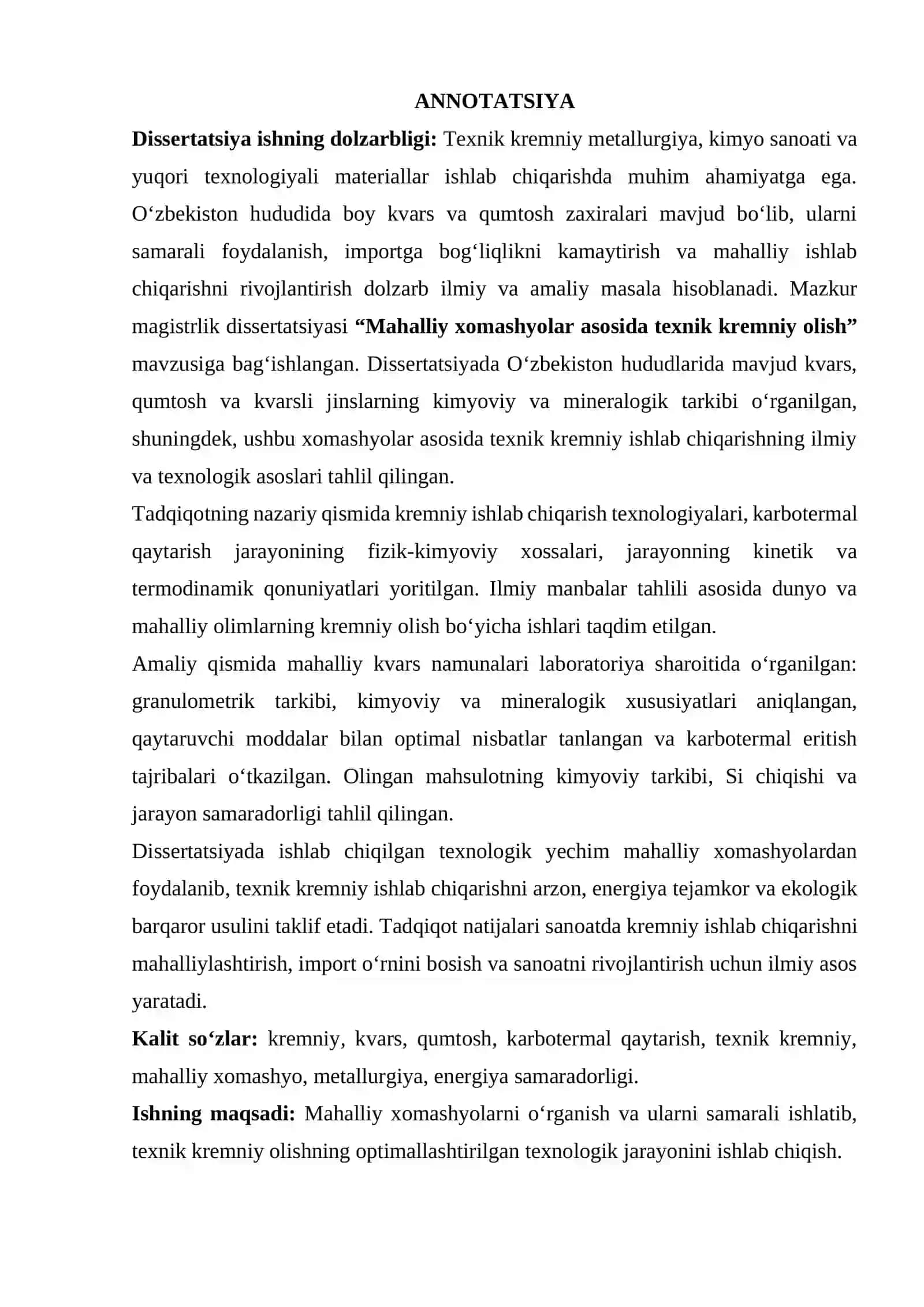 Texnik kremniy oluvchi mahsulotlar 2