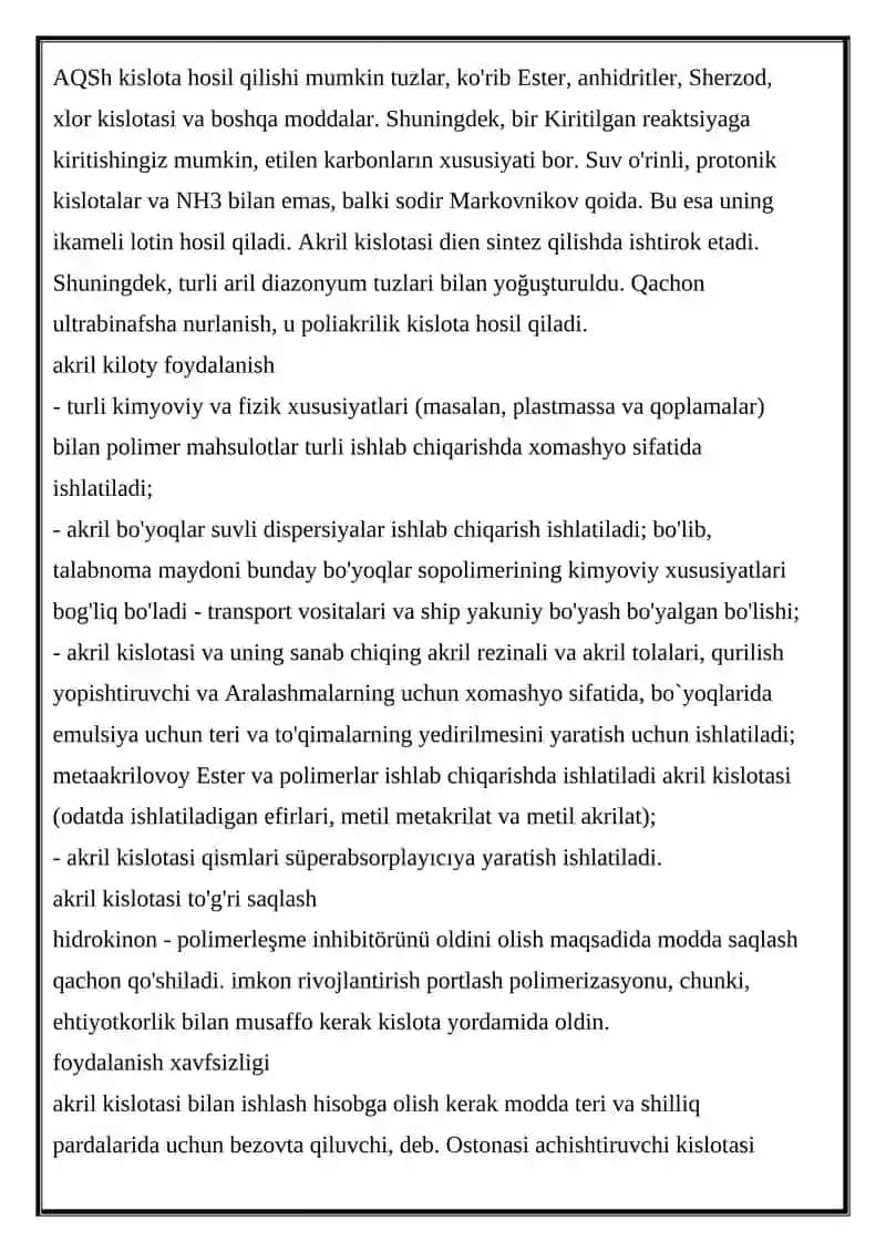 Akril kislotasi 2