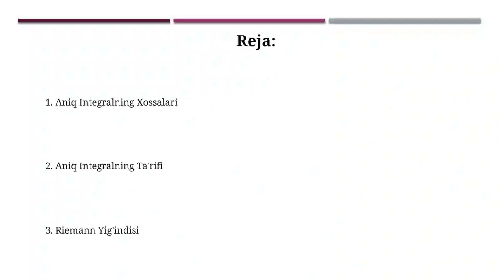 Aniq Integralning Ta'rifi 2