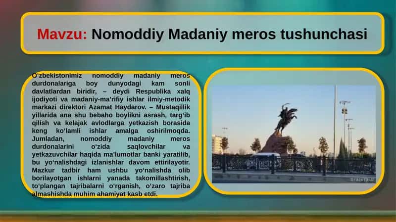 Nomoddiy Madaniy meros tushunchasi 2