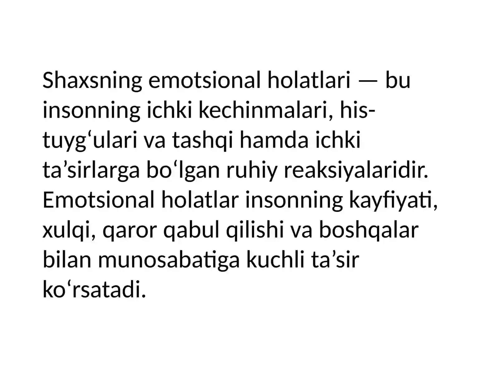 Shaxsning emotsional holatlari 2
