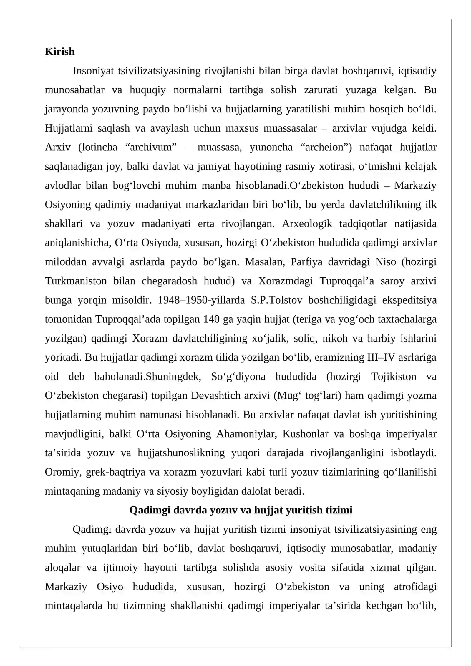 O‘zbekistonning qadimgi arxivlari 2