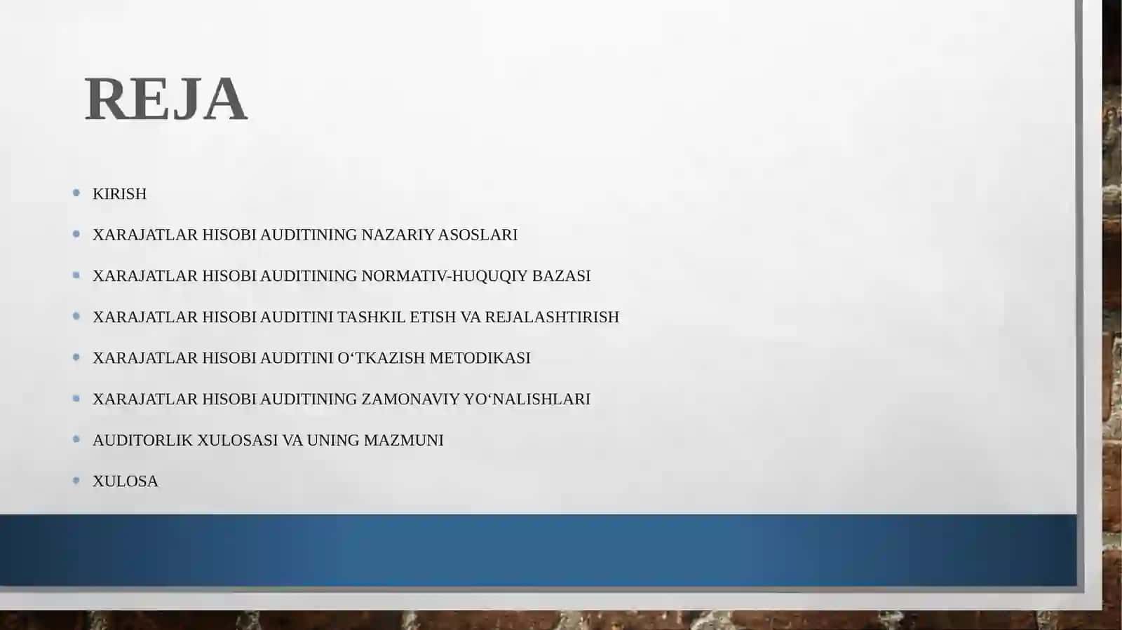 Xarajatlar hisobi auditini o‘tkazish metodikasi 2