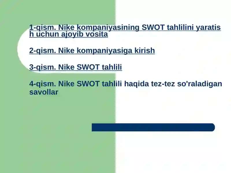 Nike SWOT tahlili 2