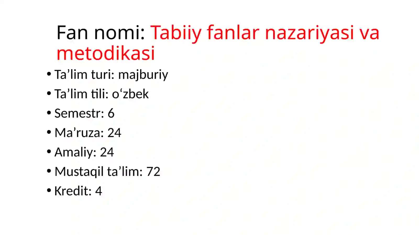 Tabiiy fanlar nazariyasi va metodikasi 2