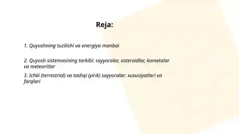 Quyosh Sistema va Sayyoralar 2