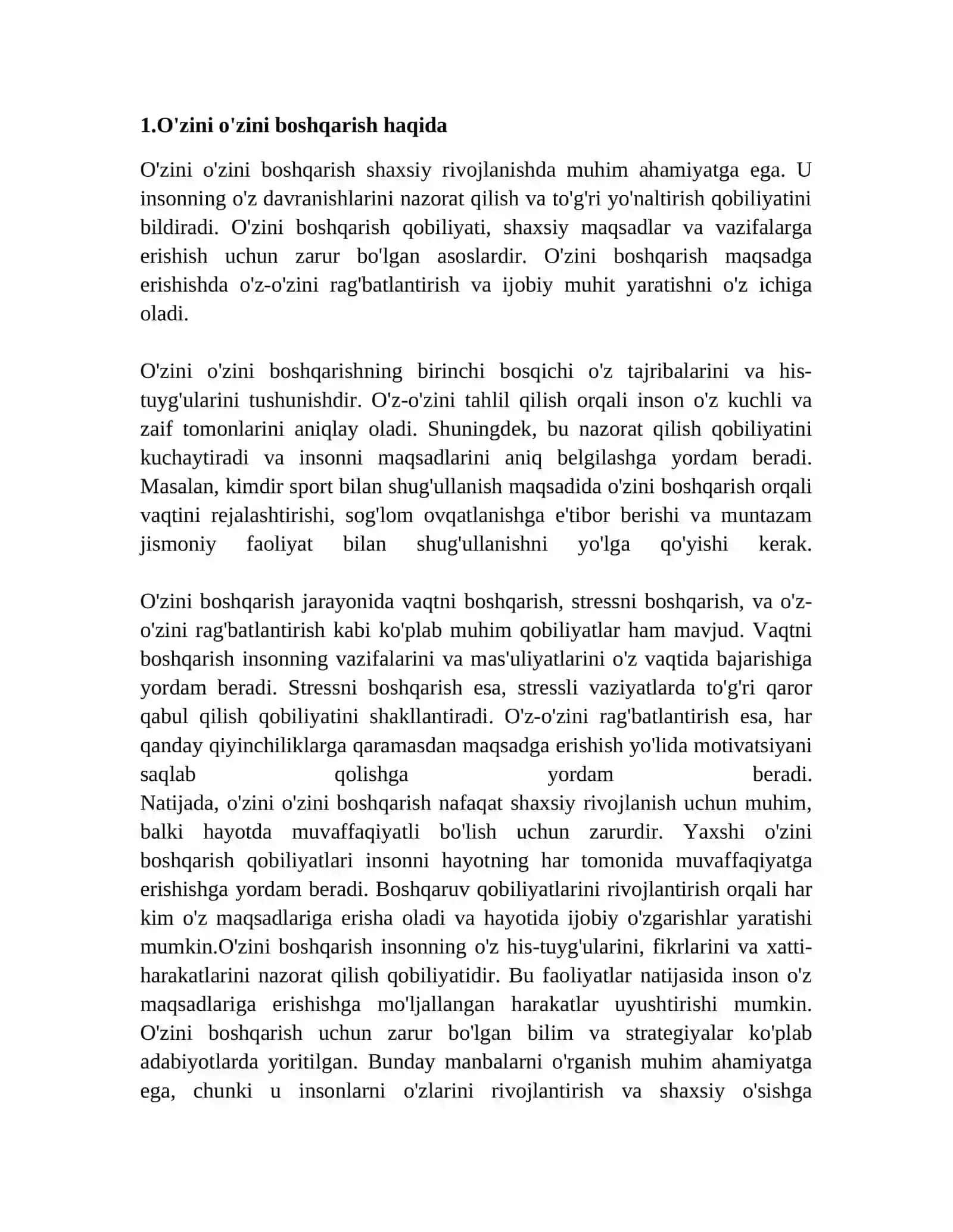 O'zini o'zini boshqarish 2