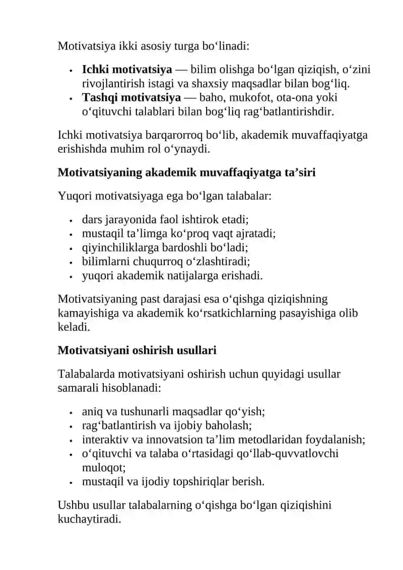 Motivatsiyaning akademik muvaffaqiyatdagi roli 2
