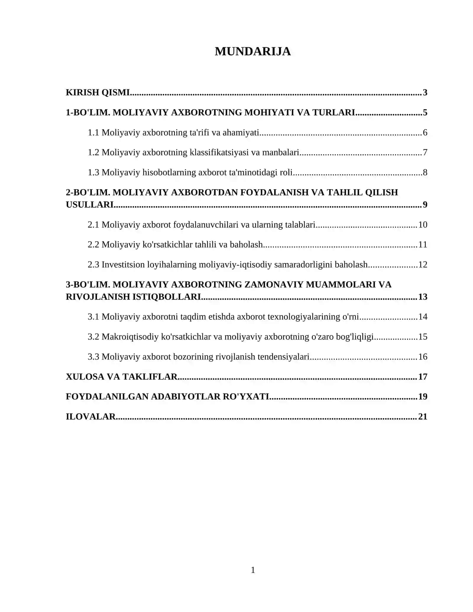 Moliyaviy axborotning umumiy tavsifi 2